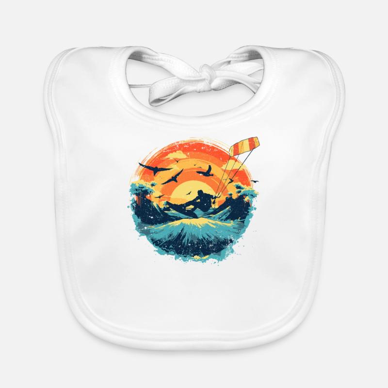 Kitesurf Kiteboard Kitesurfen Kite-Surf Vintage Baby Bio-Lätzchen
