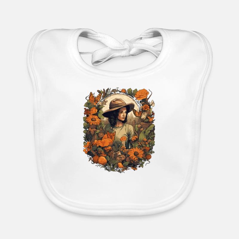 Gärtner Gartenpflanze Blumen-Gärtner Gärtnerin - Baby Bio-Lätzchen - Weiß