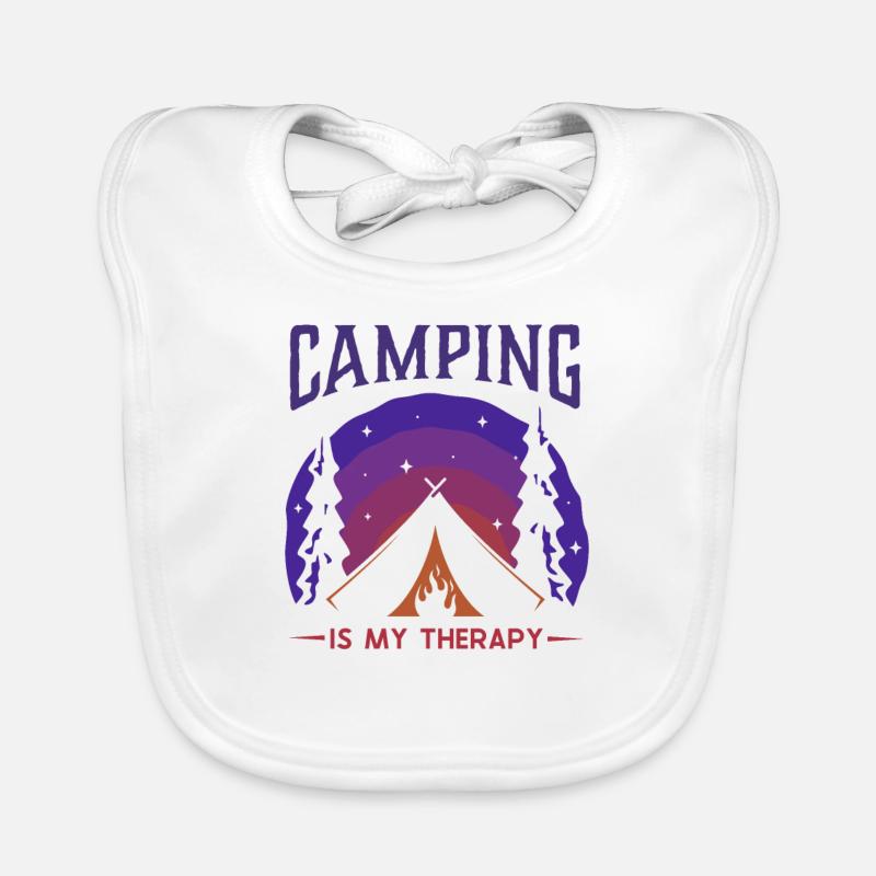 Camping is my Therapy Glamping Campsite Organic Baby Bibs