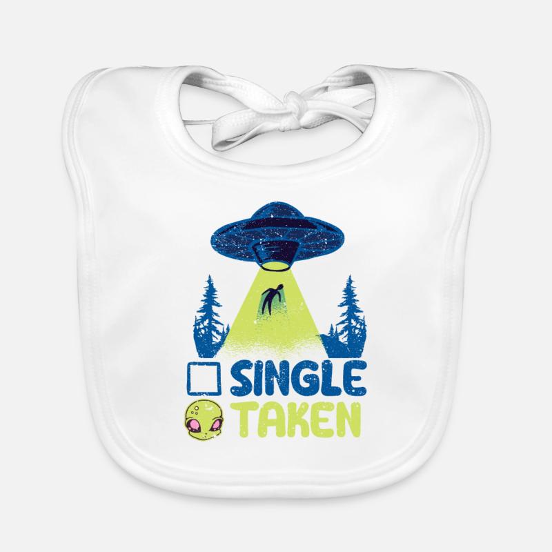 Single oder genommen Lustig Alien UFO Valentinstag Baby Bio-Lätzchen