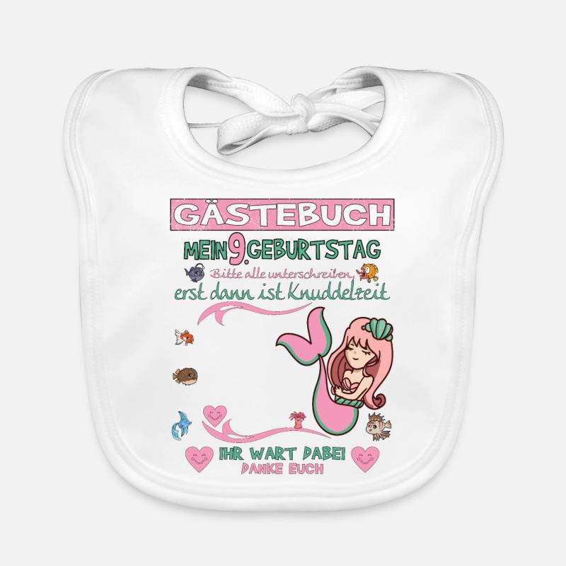 9. Geburtstag Mädchen & Junge Gästebuch Baby Bio-Lätzchen