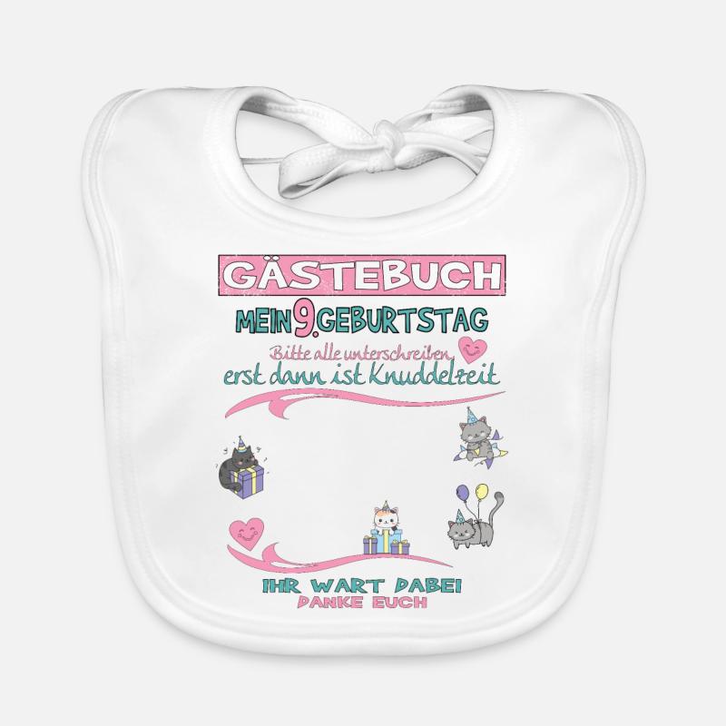 9. Geburtstag Mädchen & Junge Gästebuch Baby Bio-Lätzchen
