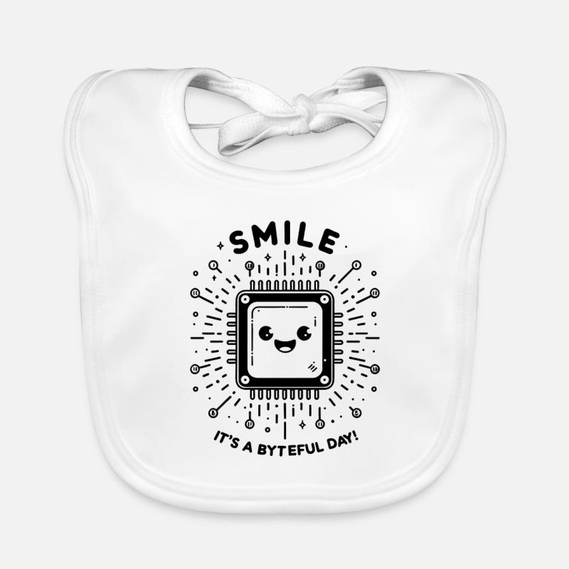 Smile It's a Byteful Day! Organic Baby Bibs