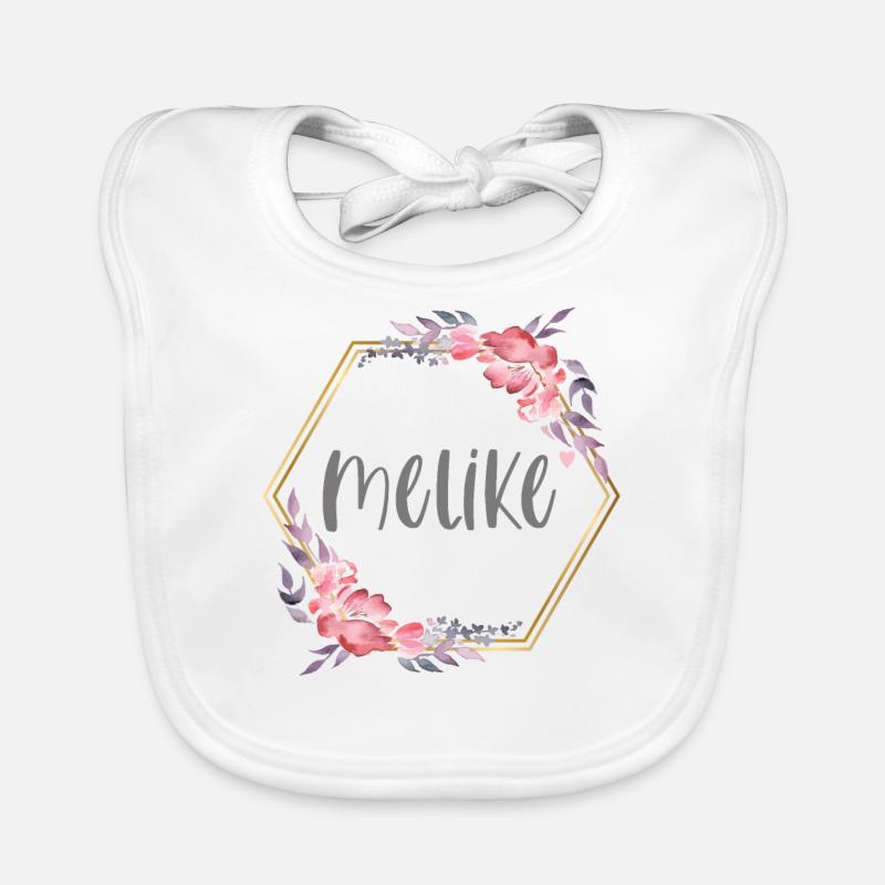Melike Turkish First Name Turkey Baby Gift Organic Baby Bibs