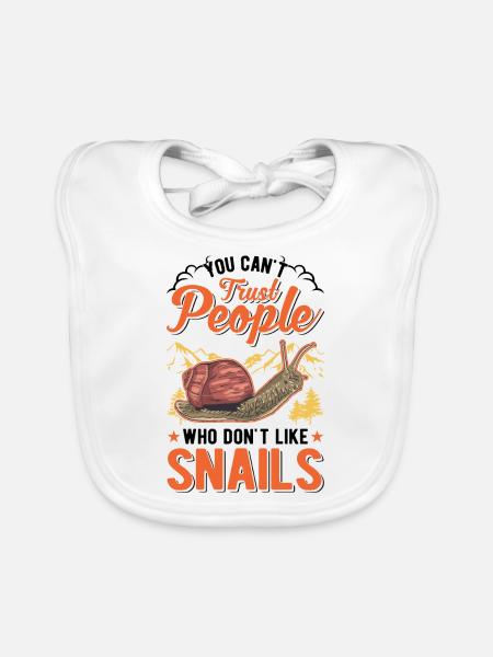 Snail Gift Vineyard Snail - Organic Baby Bibs - white - Front