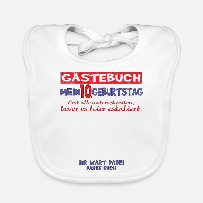 10. Geburtstag Junge & Mädchen Gästebuch Baby Bio-Lätzchen