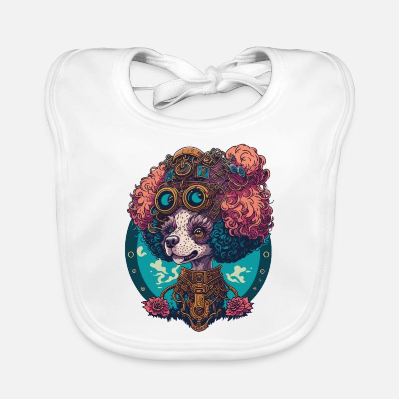 Steampunk Pudel Ästhetisches Hunde Design Baby Bio-Lätzchen