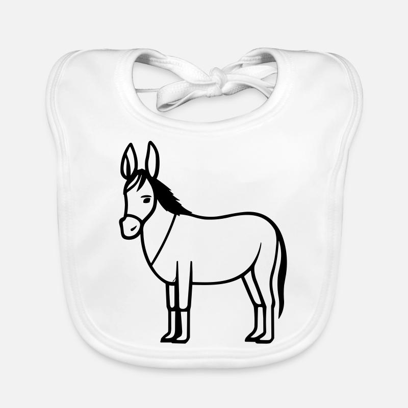 âne - Bavoir bio Bébé - blanc