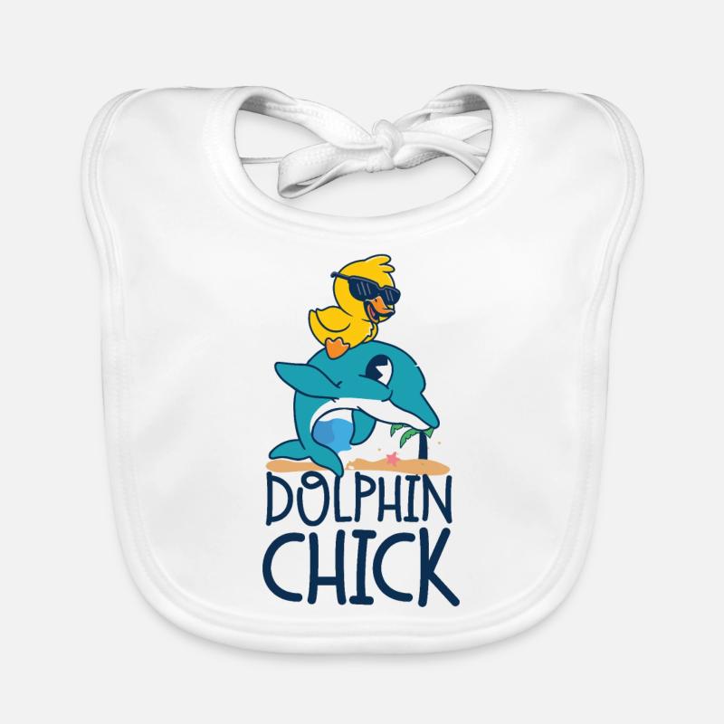 Dolphin Chicken Dolphin Chick Organic Baby Bibs