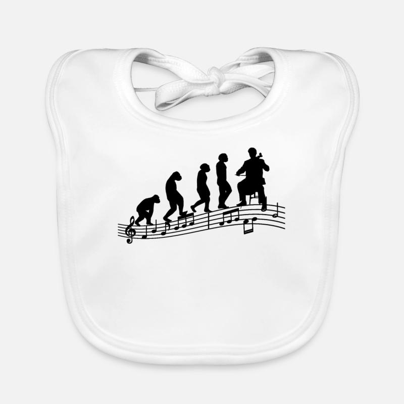 Cellospieler Cellist-Musiker Collo-Musik Evolution Baby Bio-Lätzchen