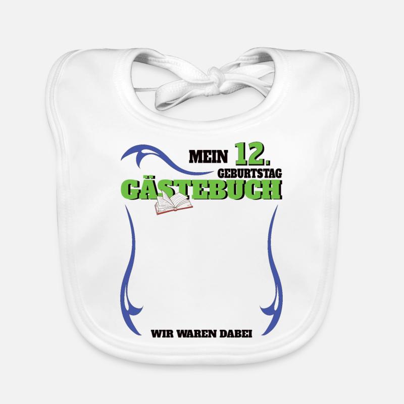 12. Geburtstag Mädchen & Junge Gästebuch Baby Bio-Lätzchen