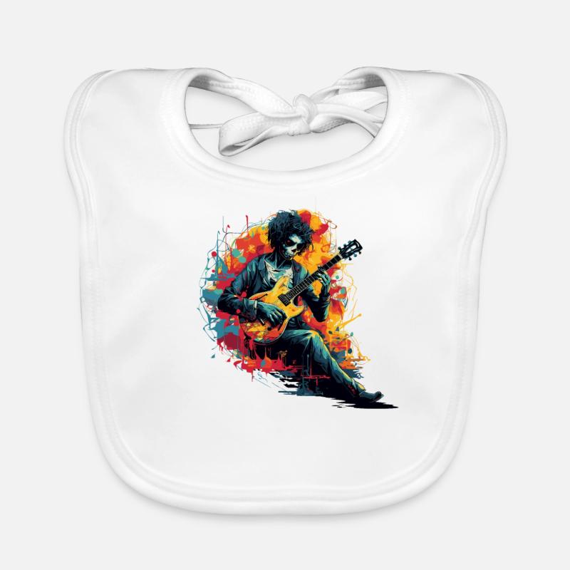 Guitariste tshirt guitare électrique cordes Bavoir bio Bébé