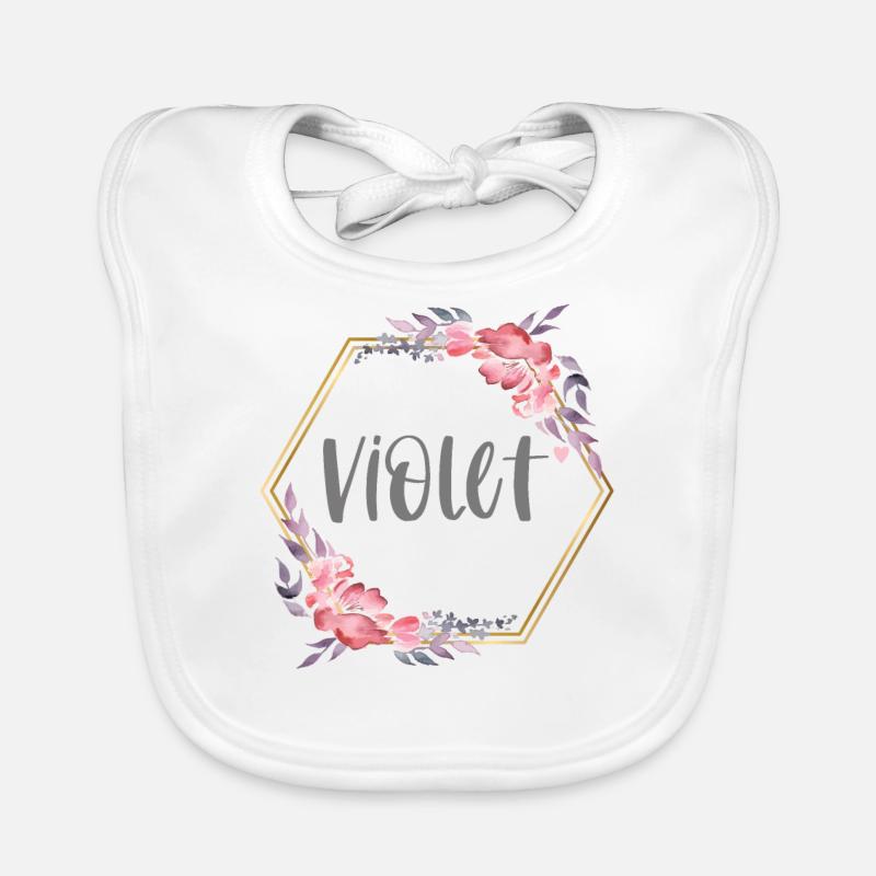 Violet Mädchen Name Baby Geschenk Baby Bio-Lätzchen