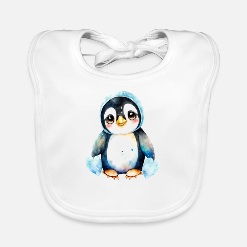 Un petit mignon bébé pingouin oiseau pingouins Bavoir bio Bébé