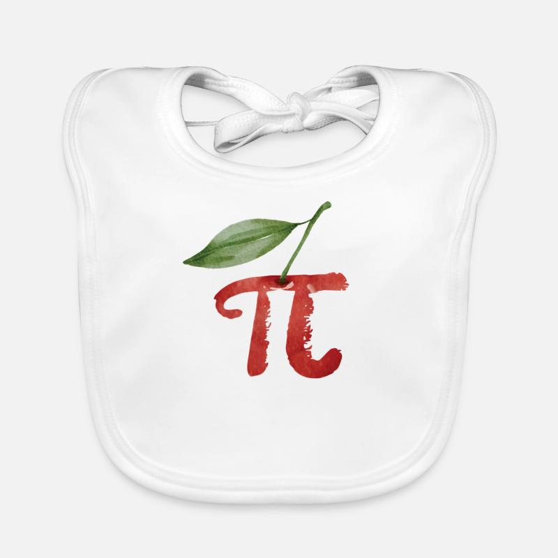 Cherry Pi Day Funny Cake Cherries 3.14 Humor Organic Baby Bibs