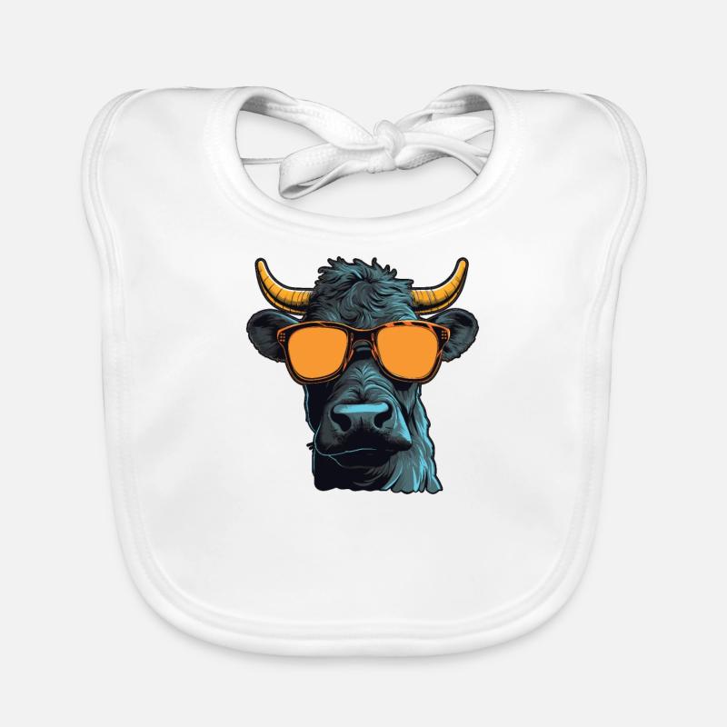 Papa Mama Sonnenbrille - Schwarzer Angus Baby Bio-Lätzchen