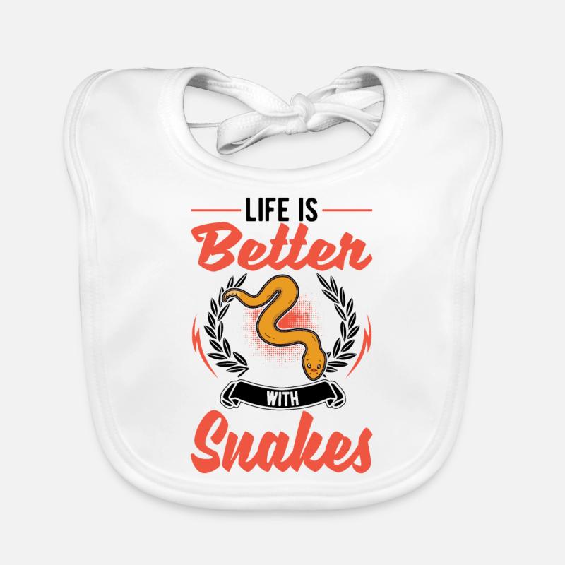 La vie est plus belle avec les serpents Bavoir bio Bébé