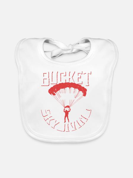 Bucket List Skydiving Skydiver Parachute - Baby Bio-Lätzchen - Weiß - Vorne