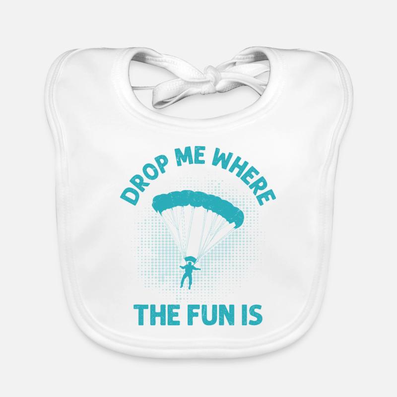 Drop Me Where The Fun Is Parachute Skydiver Baby Bio-Lätzchen
