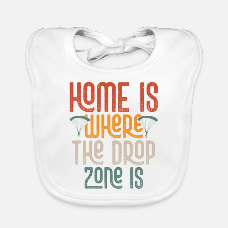 La maison est là où la zone de largage est parachutiste parachute Bavoir bio Bébé