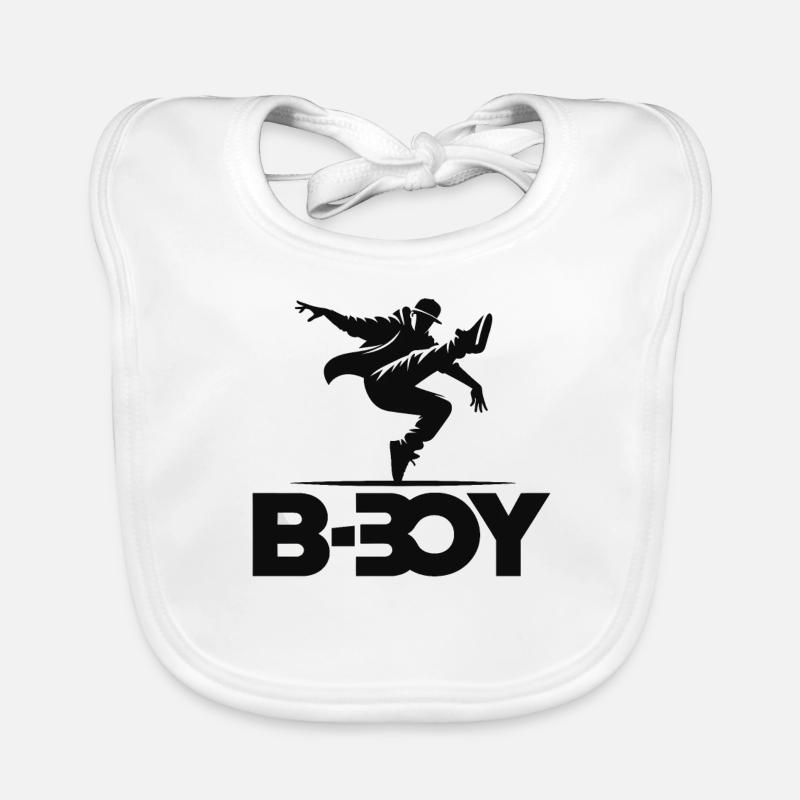 Breakdance Breakdancer Breakdance Enfants - Bavoir bio Bébé - blanc
