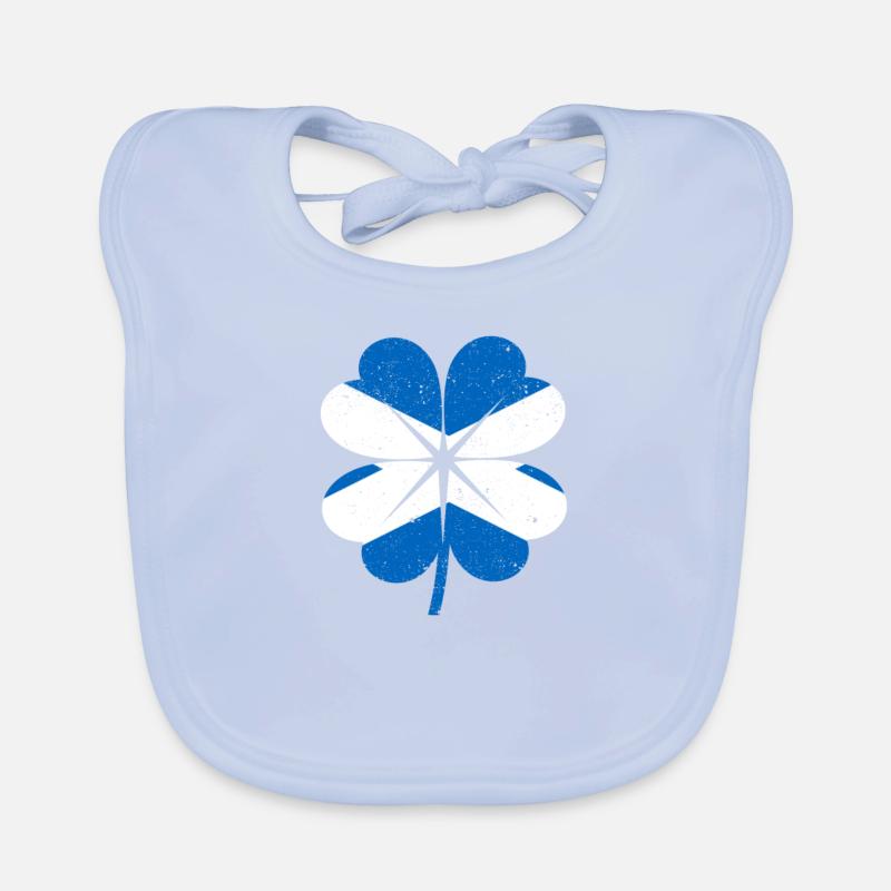 Drapeau Ecossais Feuille de Trèfle Irlandais Bavoir bio Bébé