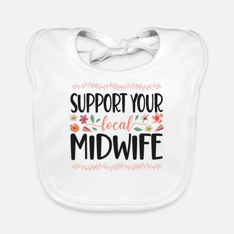 Nurse Midwife Birth Worker Support Organic Baby Bibs