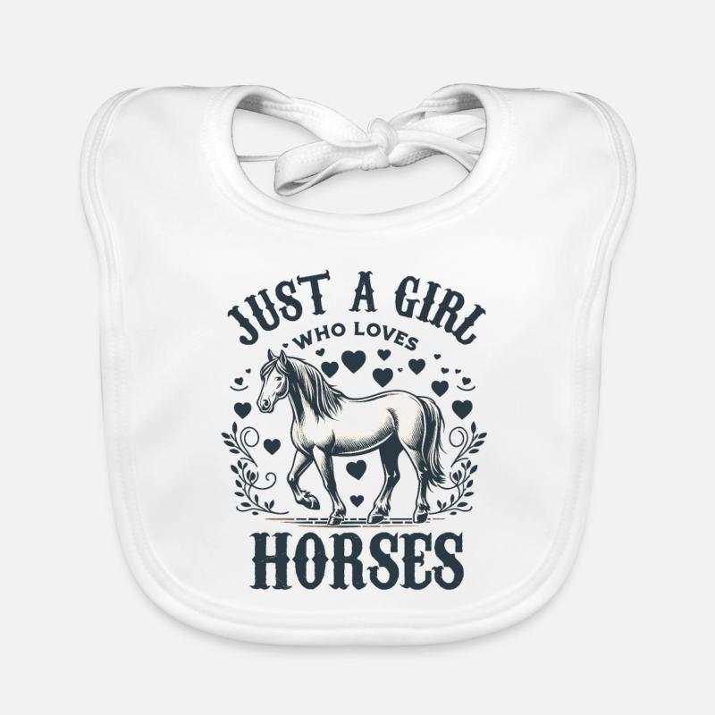 Pferdeliebhaber Geschenk Nur ein Mädchen, das Pferde liebt Baby Bio-Lätzchen