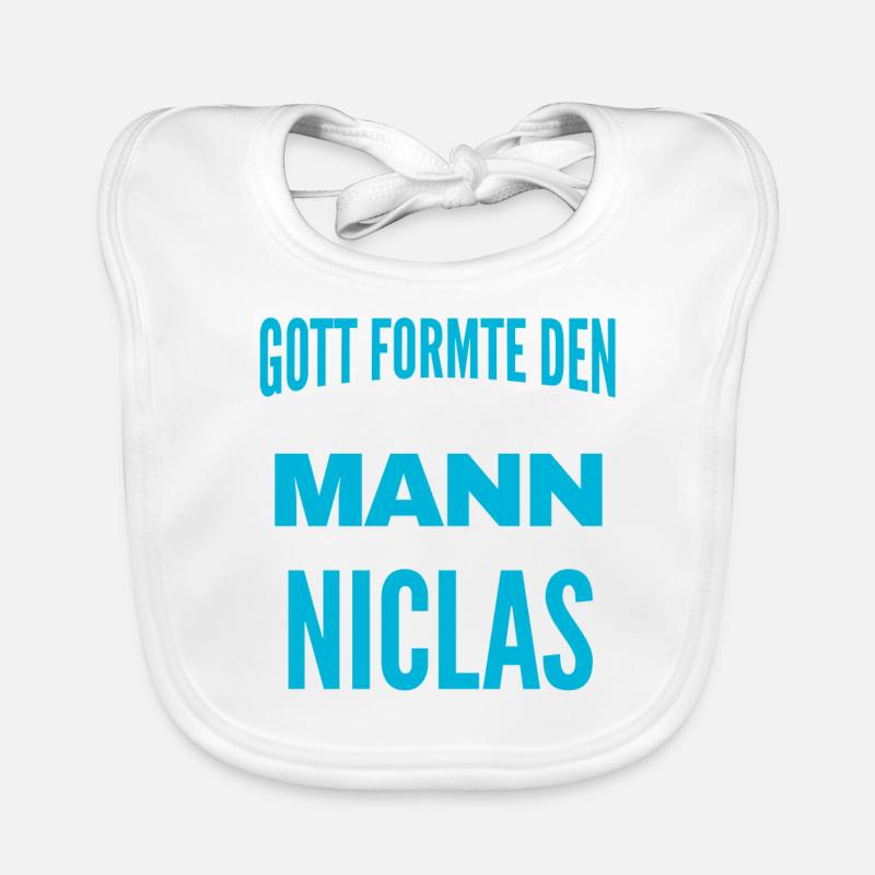 Niclas Name Design Baby Bio-Lätzchen