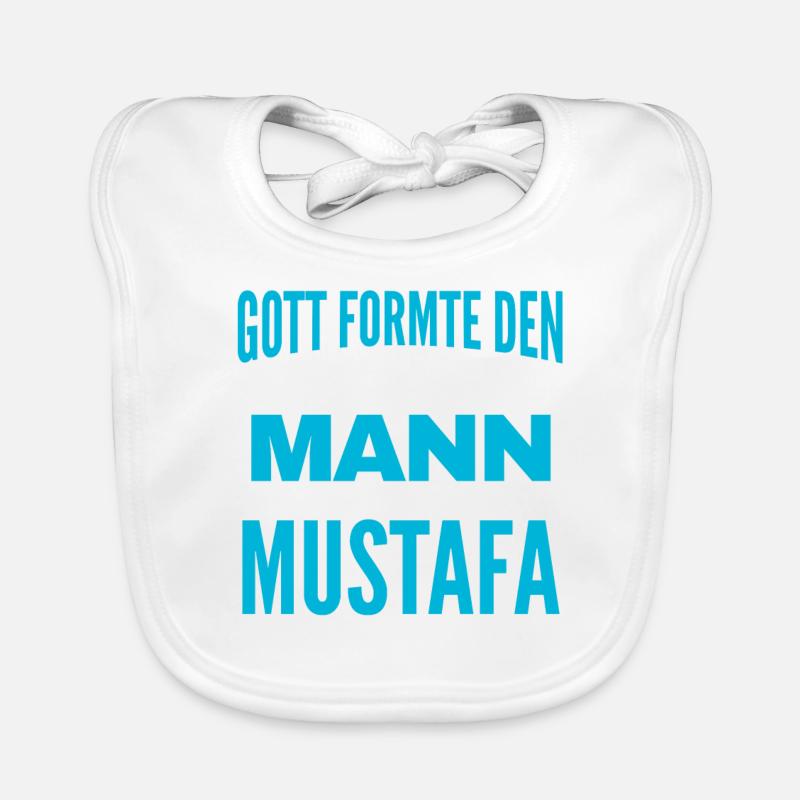 Mustafa Name Design Baby Bio-Lätzchen