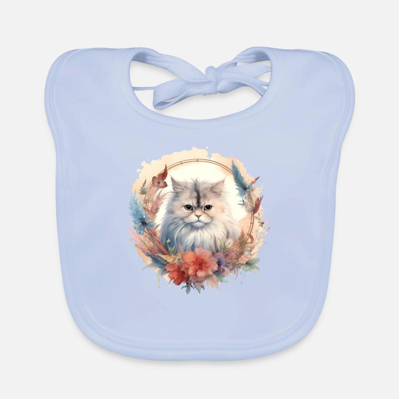 Perserkatze Boho-Stil, Liebeskatzen Baby Bio-Lätzchen