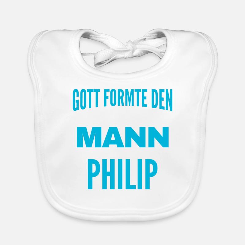 Philip Name Design Baby Bio-Lätzchen