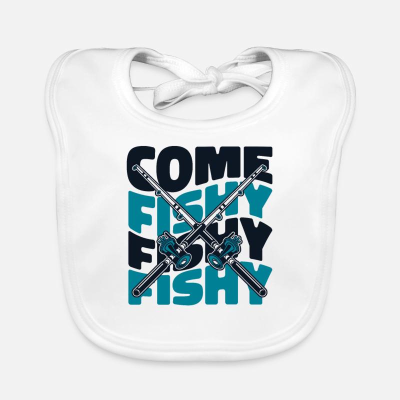 Venez pêcher poisson poisson pêcheur à la mouche Bavoir bio Bébé
