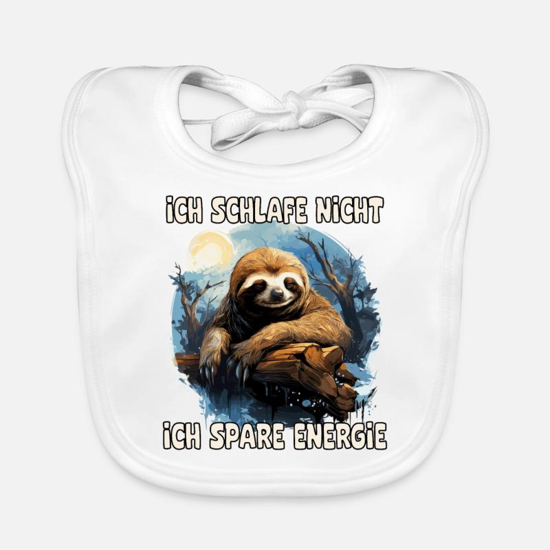 I don't sleep, I save energy, sloth Organic Baby Bibs