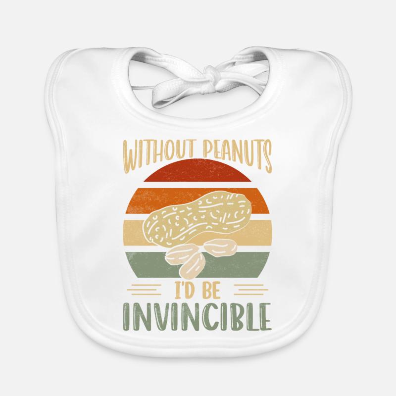 Without Peanuts I'd Be Invincible Awareness Nut Al Baby Bio-Lätzchen