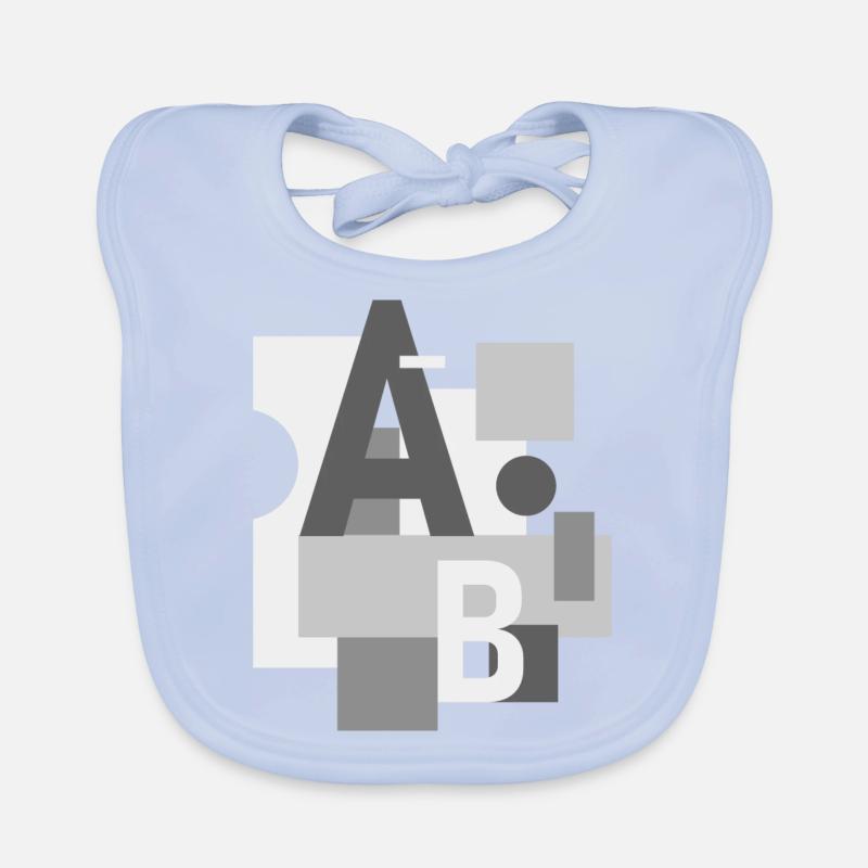 Abstract image with letters A and B Organic Baby Bibs