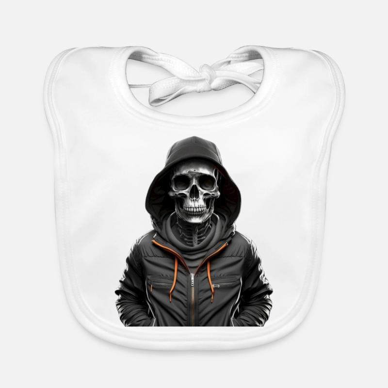 Skelett mit Pullover Baby Bio-Lätzchen