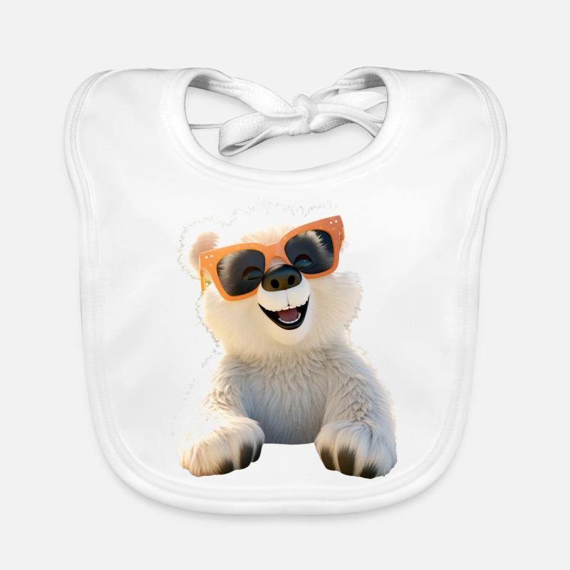 Polar Bear with Sunglasses Bears Love Cute Polar Bears Organic Baby Bibs