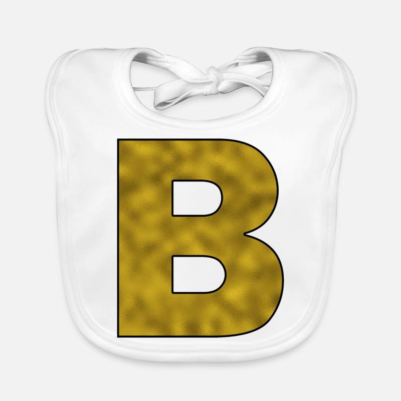 Buchstabe B Gold Baby Bio-Lätzchen
