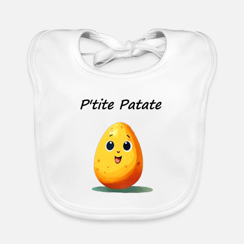 P'tite Patate Pomme de terre - Bavoir bio Bébé - blanc