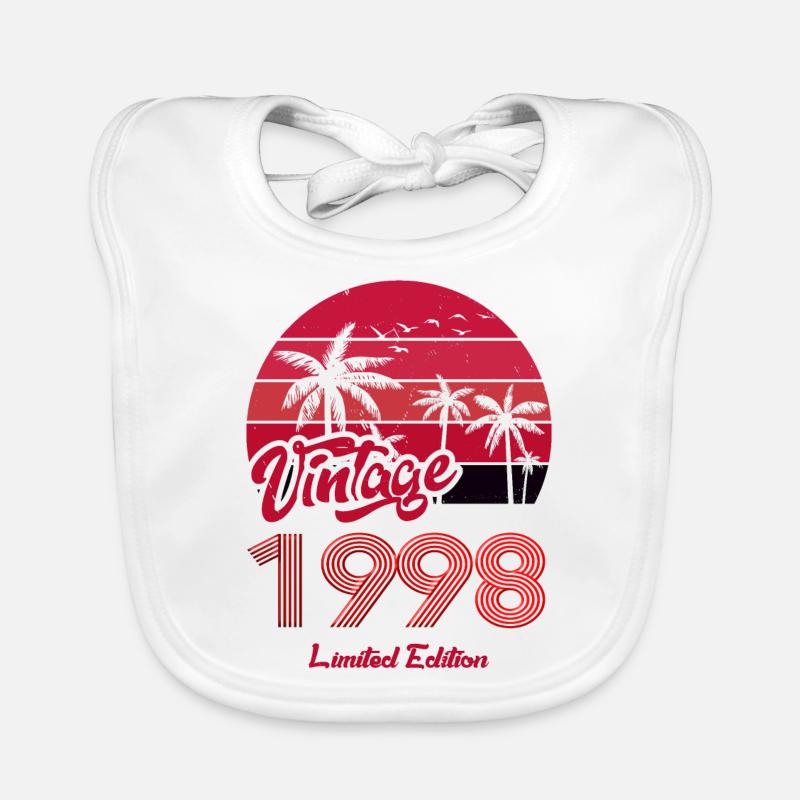 Vintage Year 1998 Limited Edition Red Organic Baby Bibs