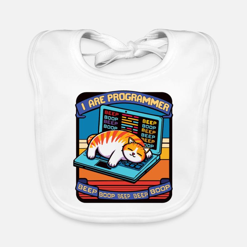 I are programmer, fat sleeping cat Organic Baby Bibs