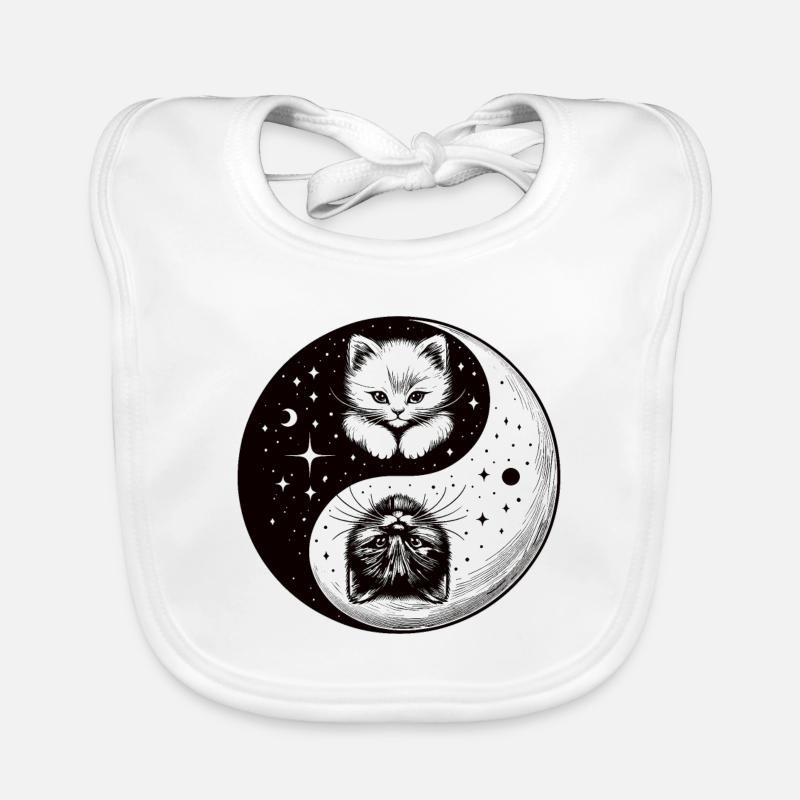 Ying Yang Chatons, noir et blanc Bavoir bio Bébé