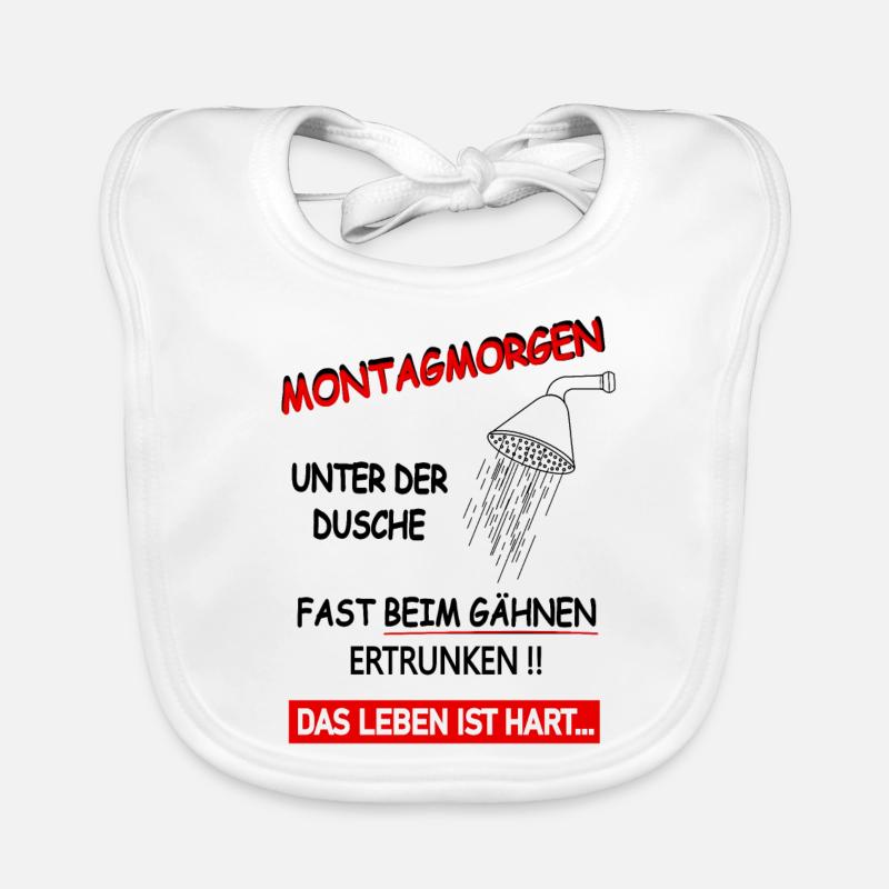 Montagmorgen beim Duschen ertrunken Baby Bio-Lätzchen