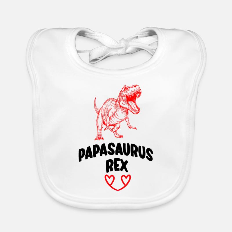 Papasaurus Rex Idée Drôle Cadeau Fête des Pères Bavoir bio Bébé