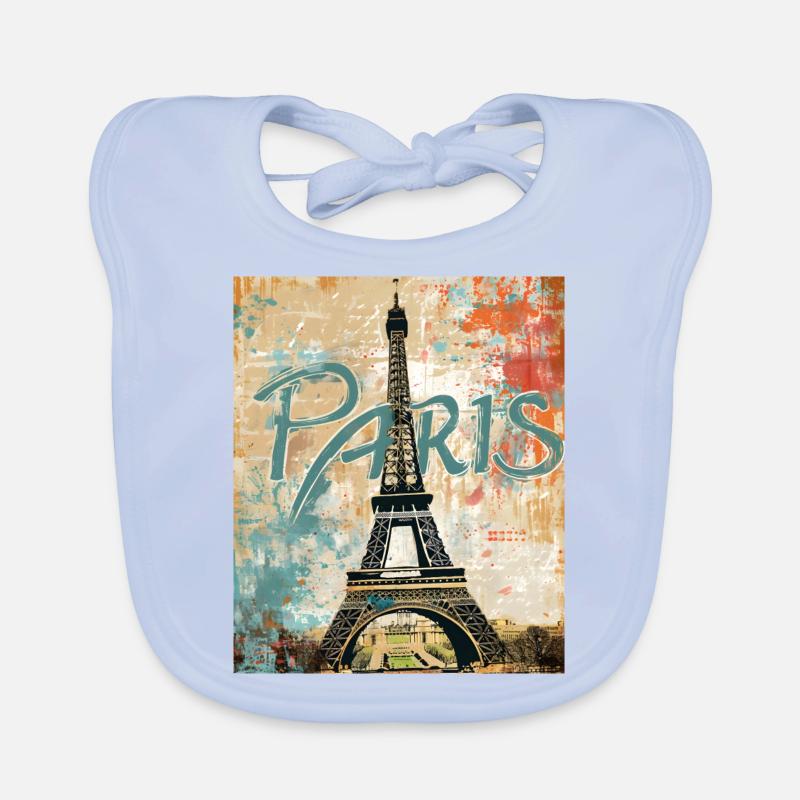 Paris avec la Tour Eiffel Bavoir bio Bébé