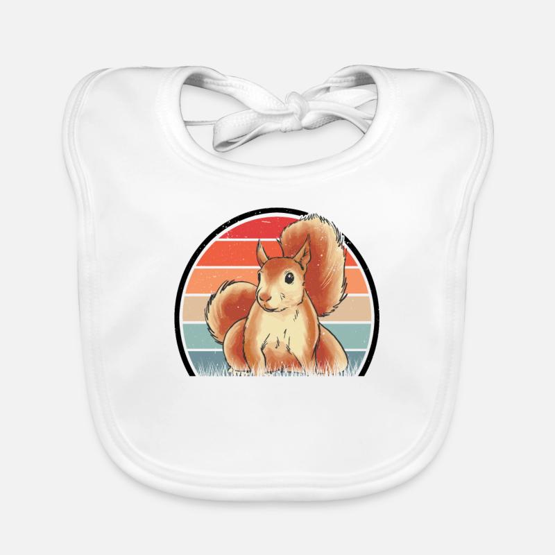 Eichhörnchen Retro Squirrel Baby Bio-Lätzchen