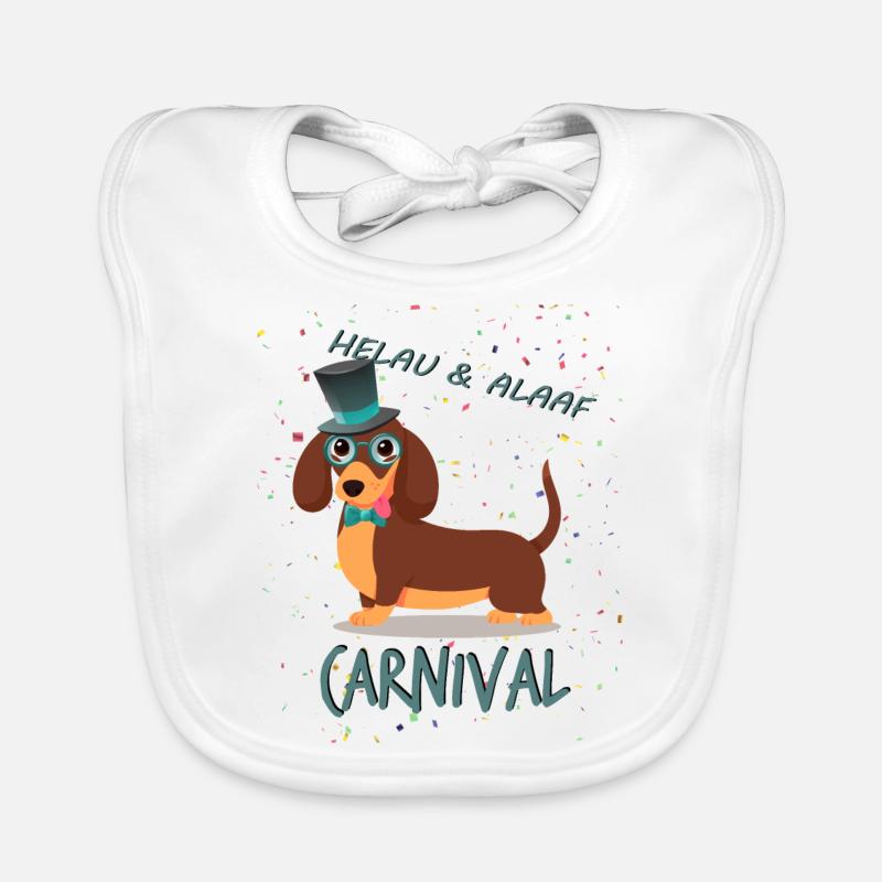 Gentleman, Dackel, Karneval, Fasching, Helau Alaaf Baby Bio-Lätzchen