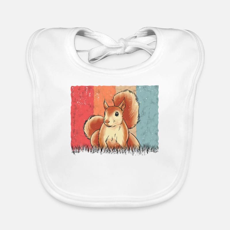 Eichhörnchen Retro Squirrel Baby Bio-Lätzchen