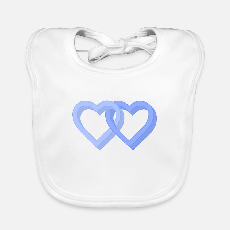 Coeurs bleus gays Bavoir bio Bébé